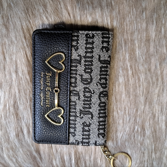 Juicy Couture Y2k Coin Purse Keychain Wallet Vegan Faux Leather Trendy Chic - Picture 6 of 10